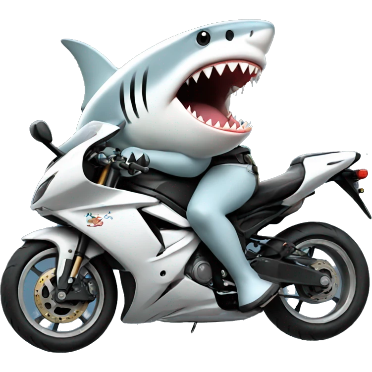 Shark on a motorcycle  emoji