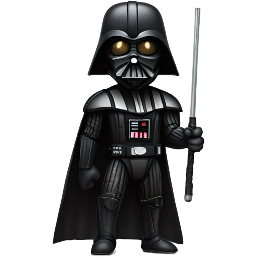 Realistic Darth Vader with a bo staff and a menacing look  emoji