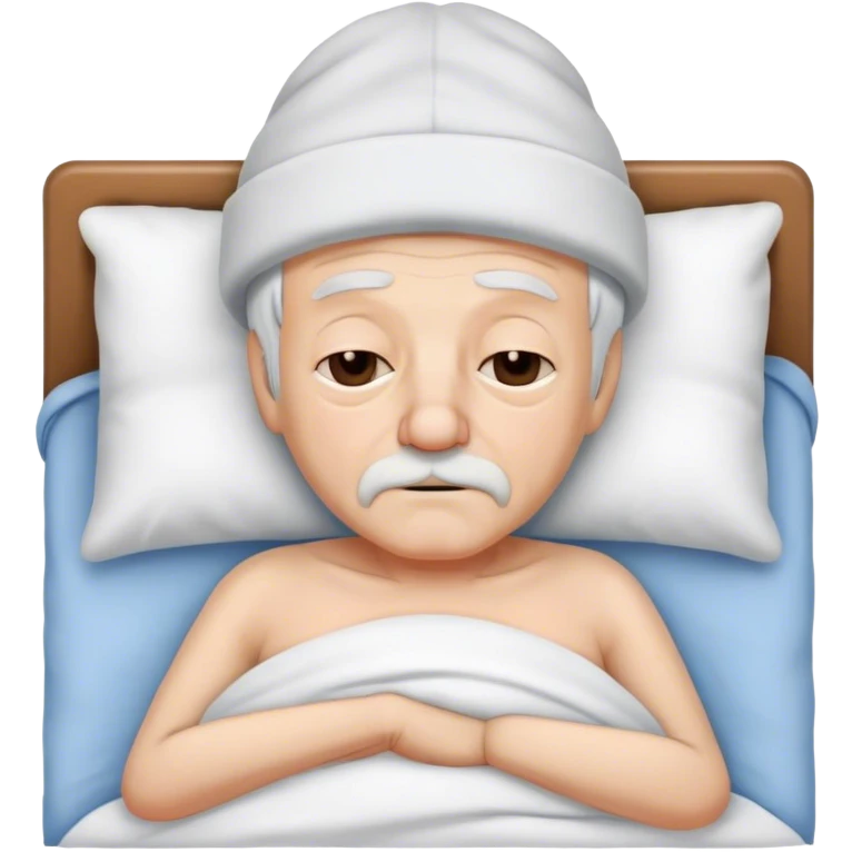 Old man with a sleep hat in a bed  emoji