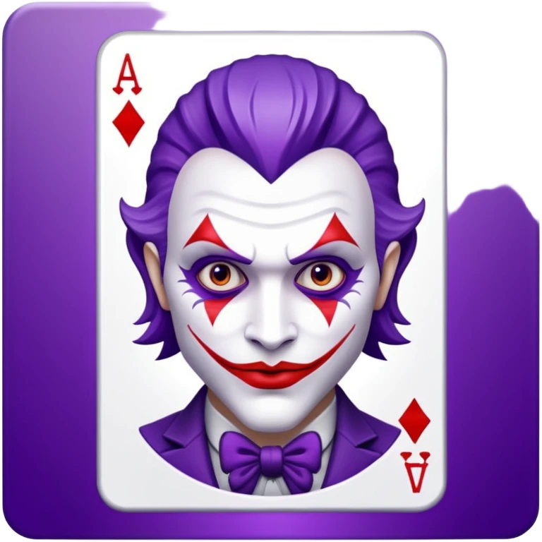 Glitter Purple and White Joker Gangster Card emoji