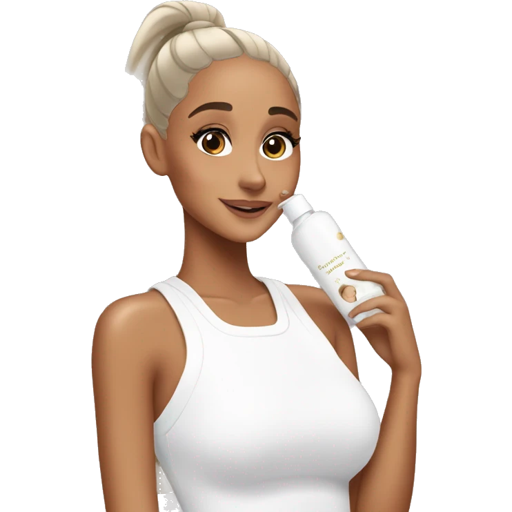 ariana grande doing skincare  emoji