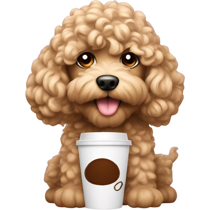 Cocapoo with coffee emoji