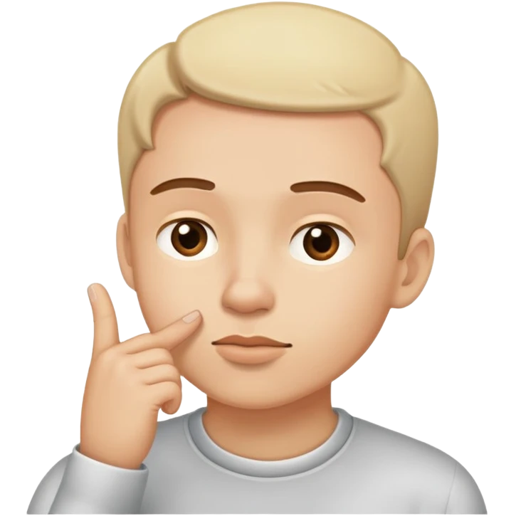 person tapping finger on chin thinking emoji