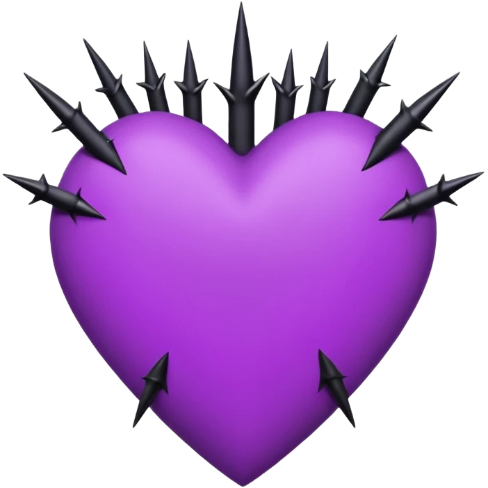 purple heart with black thorns emoji
