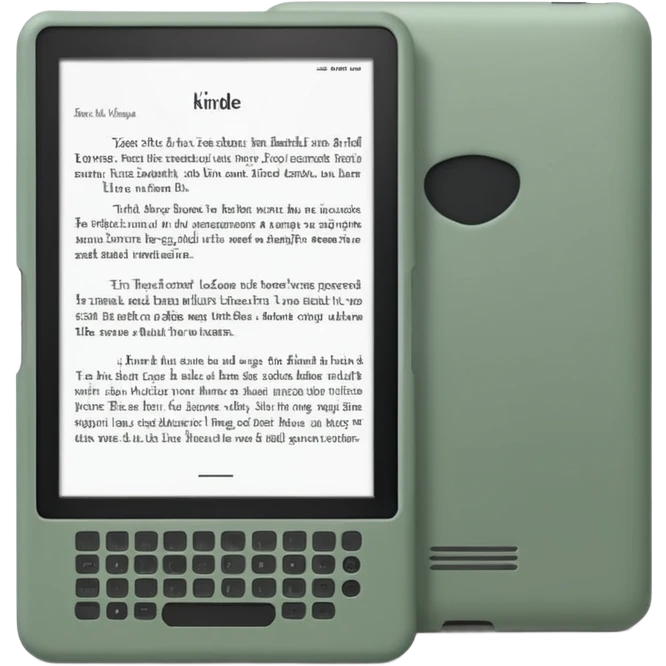 closed kindle e-reader in sage green emoji