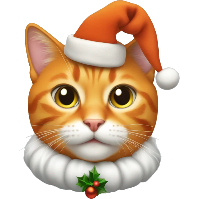 orange cat with christmas costume emoji
