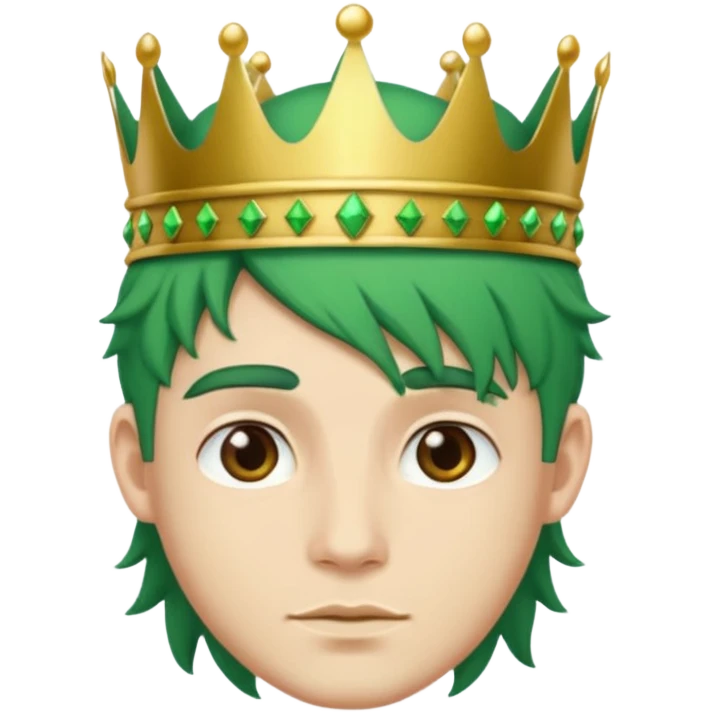 green haired guy with crown emoji