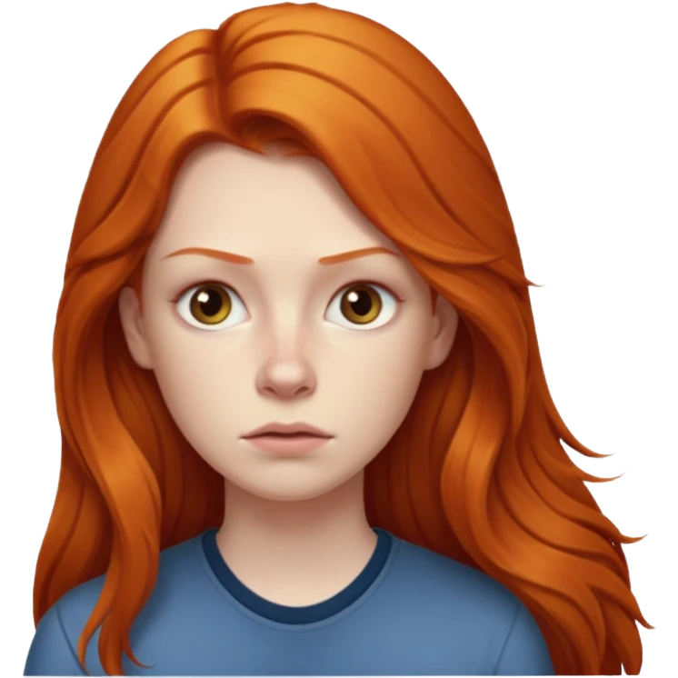 ginger prisoner long haired woman mug shot with bg emoji