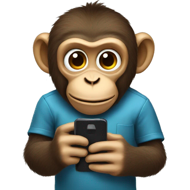 Monkey holding a phone emoji