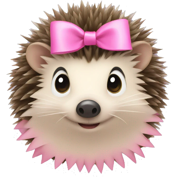 hedgehog with a pink bow emoji