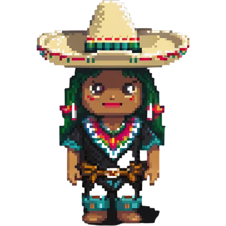 funny Mexican character with a sombrero emoji