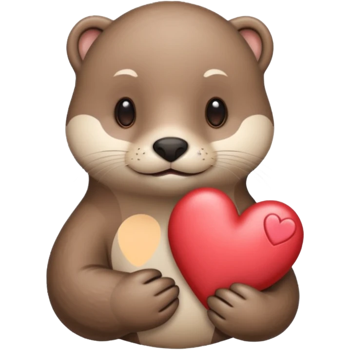 Loutre avec un cœur emoji