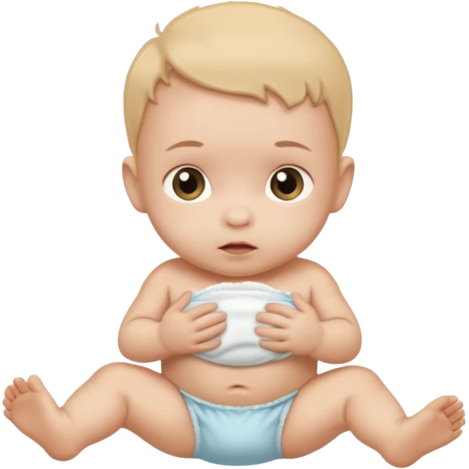 Newborn baby with a dirty diaper emoji
