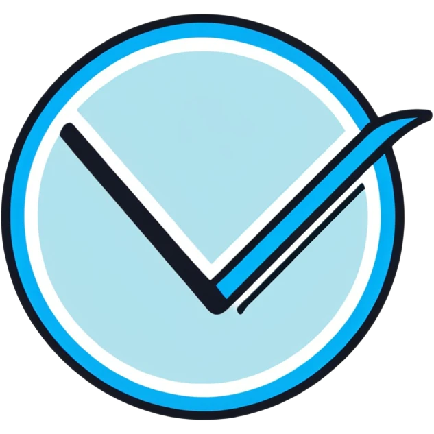blue circle with white checkmark inside emoji