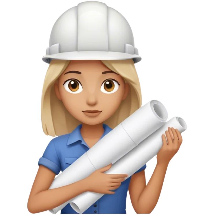 architect girl with big rolled up plans emoji