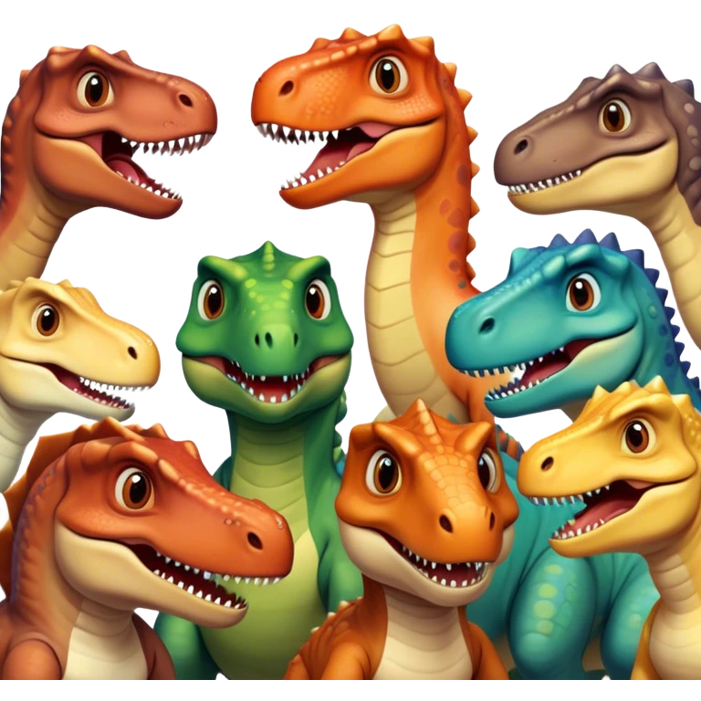 faces of different dinosaurs  emoji