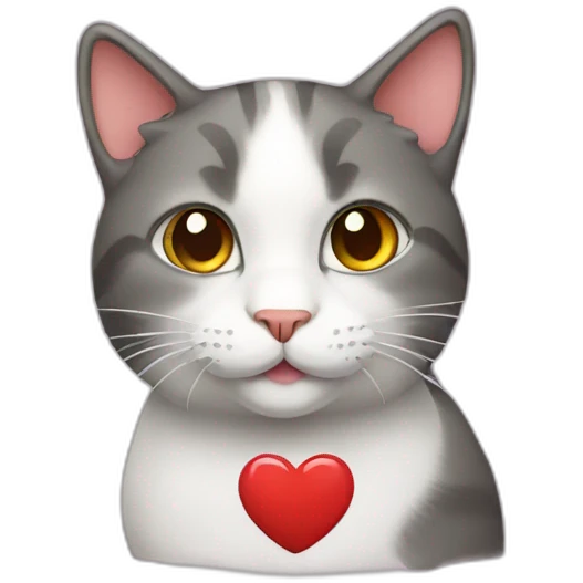 Cat with heart emoji