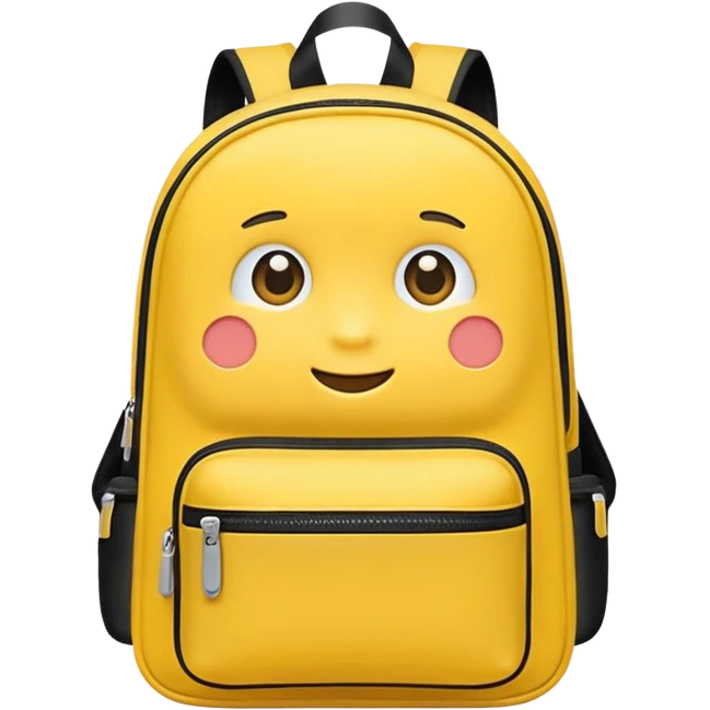 a yellow kid Backpack with zip emoji