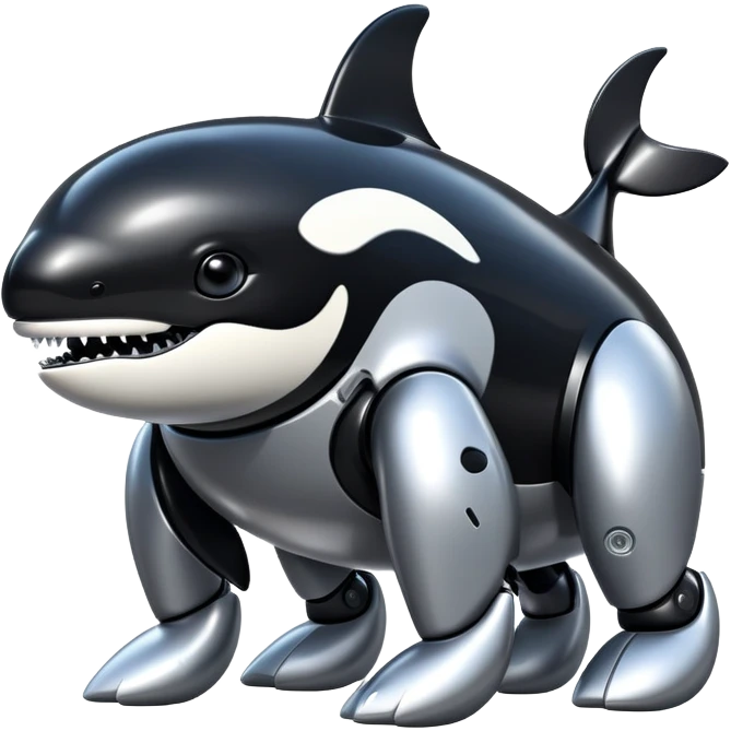 black tubby orca robodog emoji