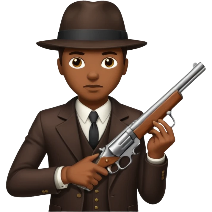 African American gangster taliban terrorist with a gun emoji