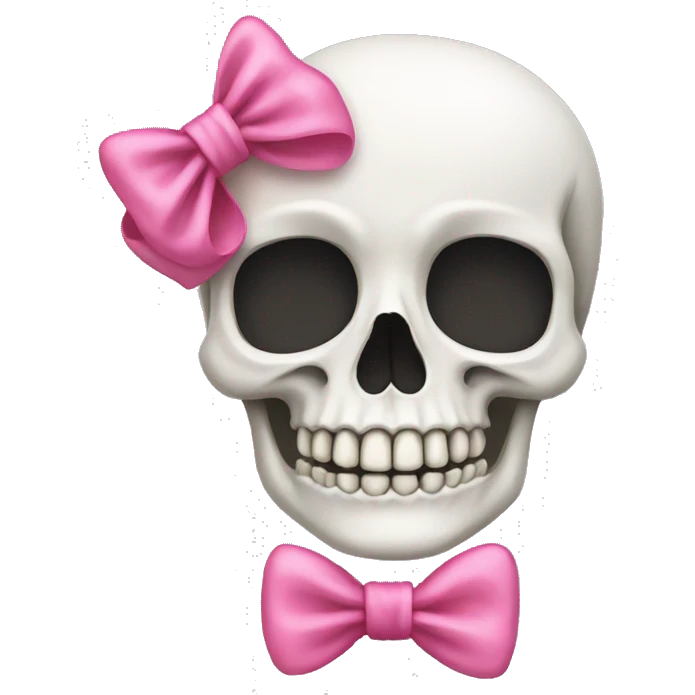 skeleton with pink bow emoji