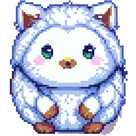 fluffy, simple and cute pixel art style emoji