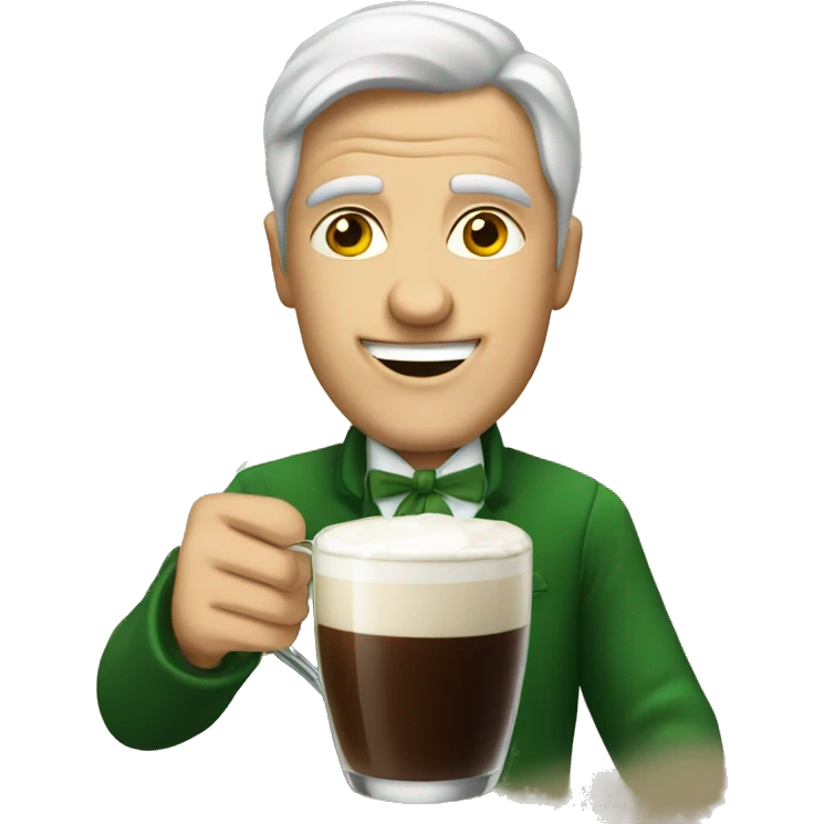 Man drinking irish coffee emoji