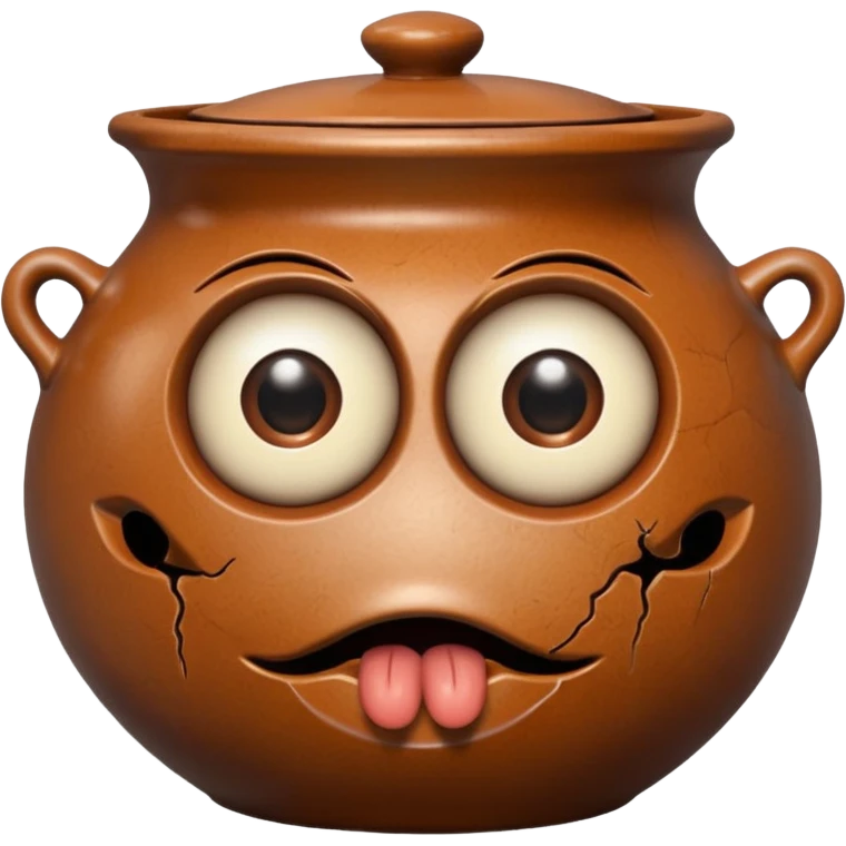 a pot with eyes and mouth emoji