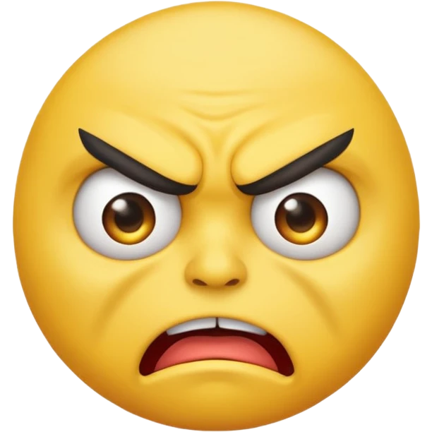 round emoticon character, very angry, exaggerated features emoji