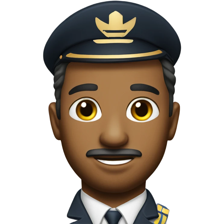 Airline pilot with stubble emoji