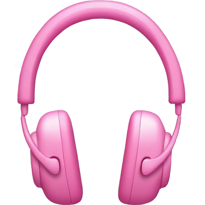 iPhone headphones in pink emoji