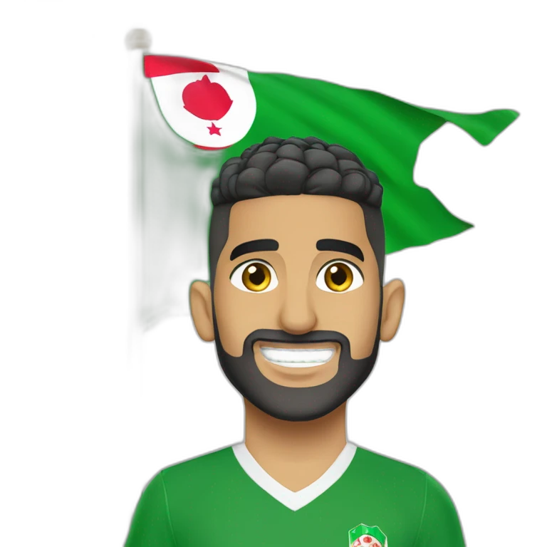 Riyad mahrez with Algerian flag  emoji