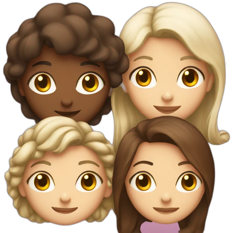 Emoji Group of 4 people in which 2 people and 2 girls emoji