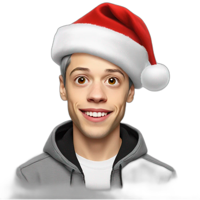 pete davidson wearing Santa hat emoji