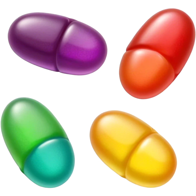 3 jelly beans emoji