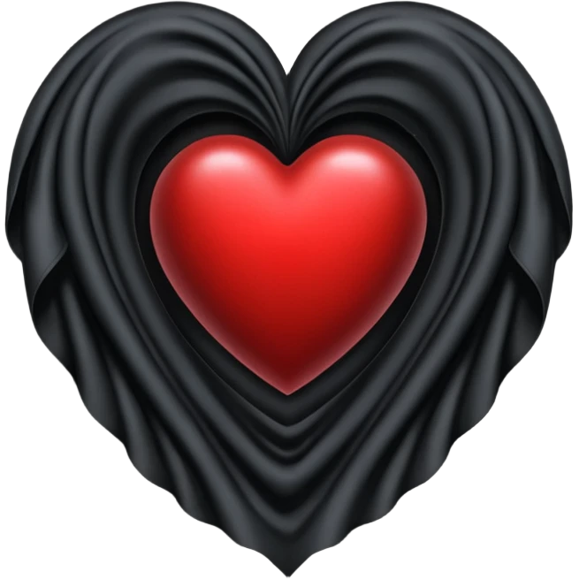 heart with gothic black velvet drapery emoji