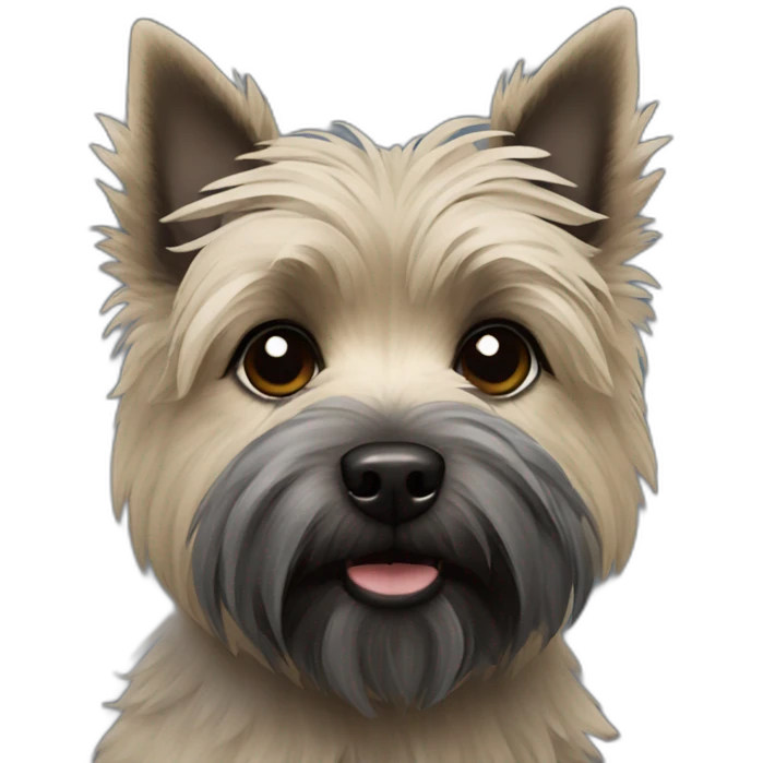 Cairn terrier dark grey face emoji