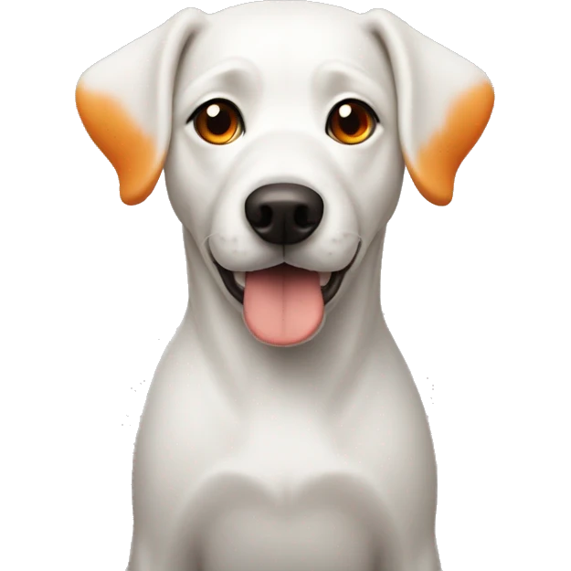 White dog with orange ears emoji