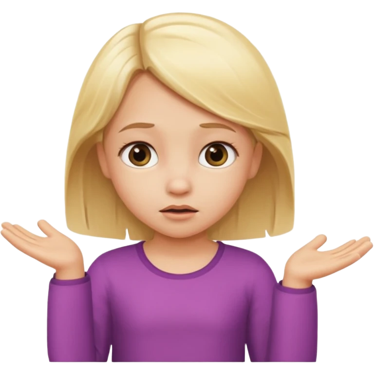 Little blond girl shrug  emoji