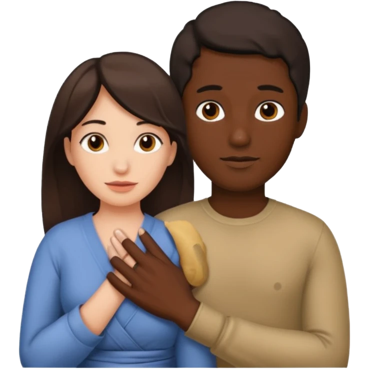 Women wraps her hand on man penis  emoji