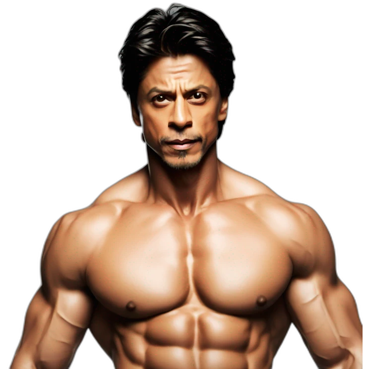 srk with 6pack abs  emoji