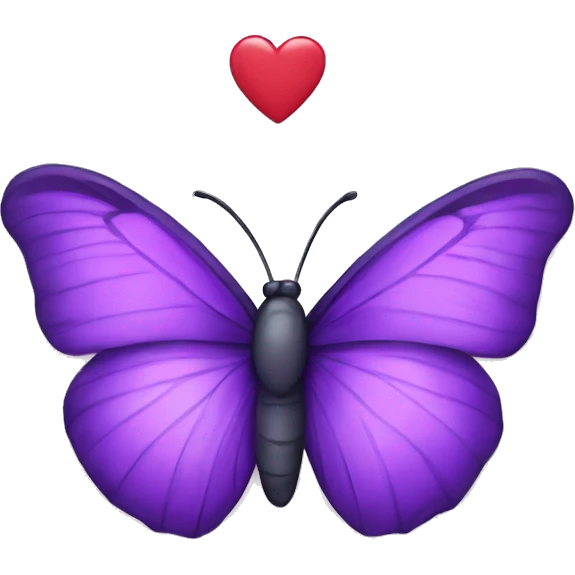Purple butterfly with heart emoji