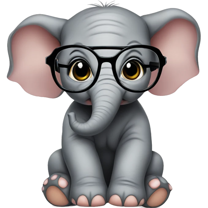 Baby Elephant wearing Prada glasses  emoji