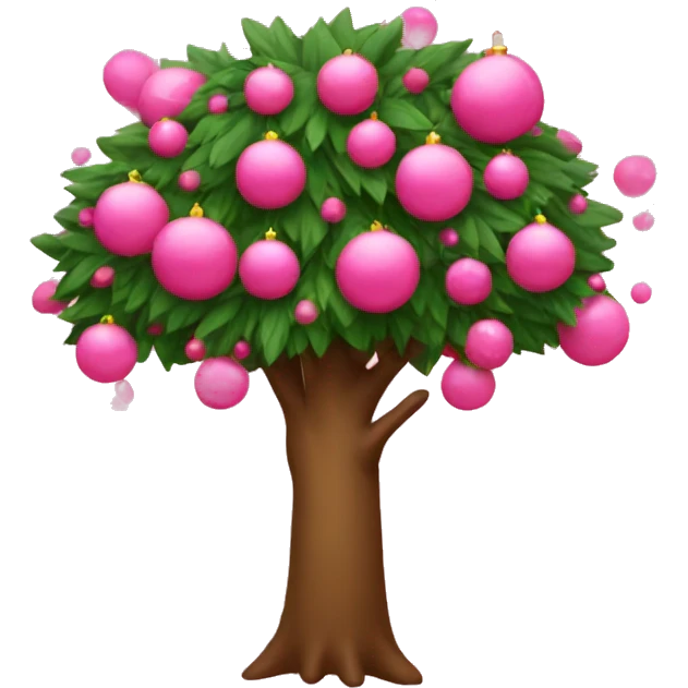 arbol de navidad rosa emoji