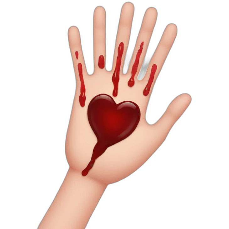 Hand blood emoji