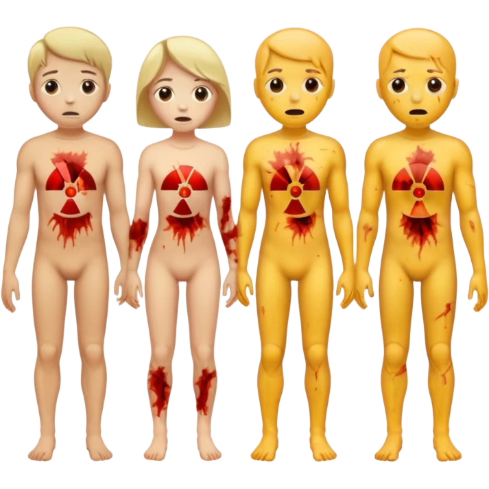 many people with full body effected by radiation emoji