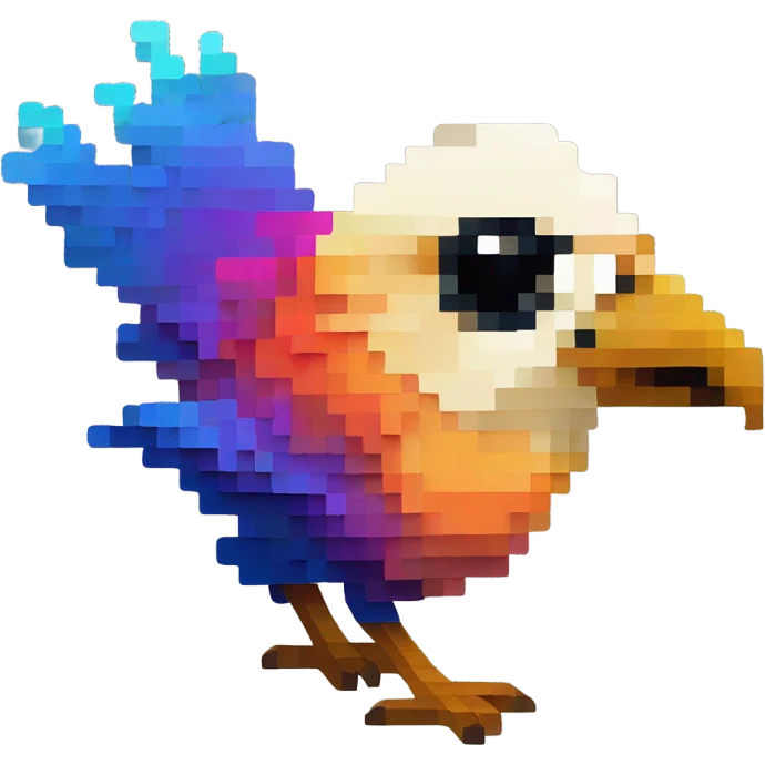 Digital 8-bit bird emoji
