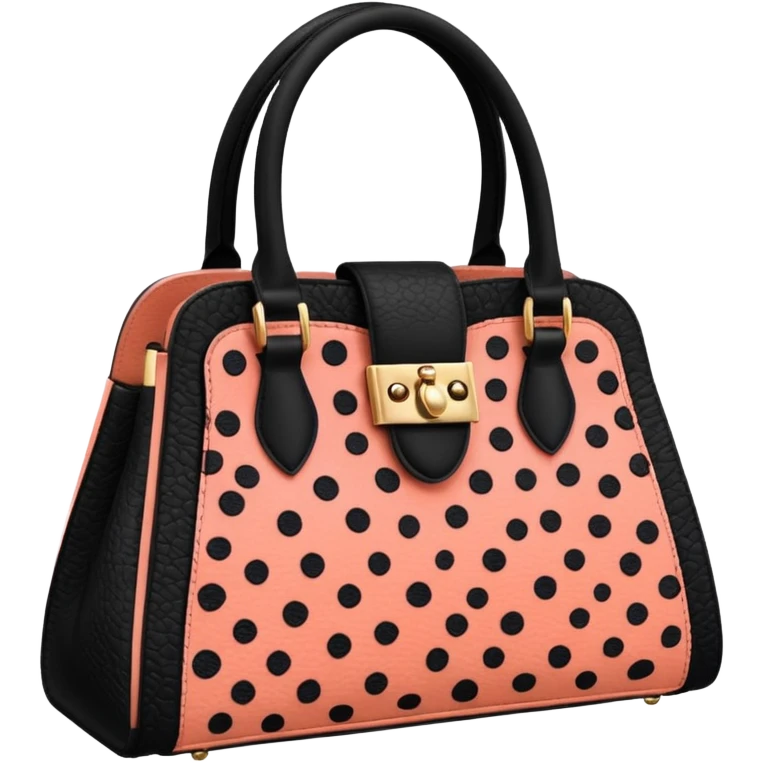 Bright Coral pink and black Cheetah print handbag emoji