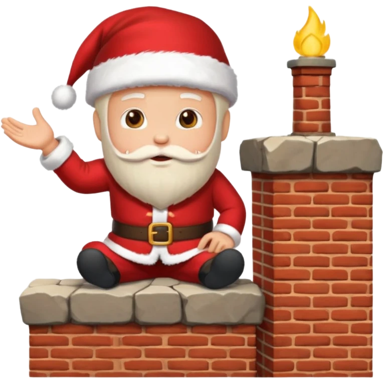 Cristmas male sit down on a chimney emoji