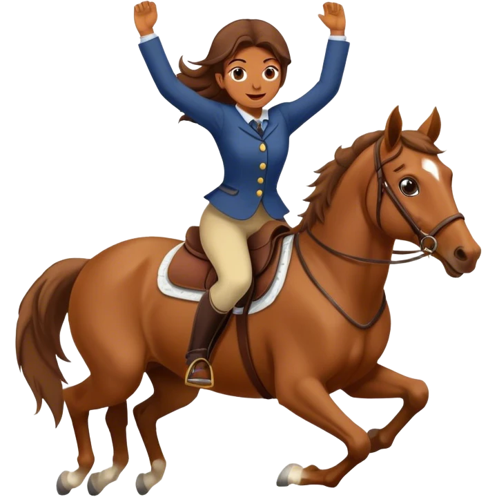 Girl jumping on a horse emoji